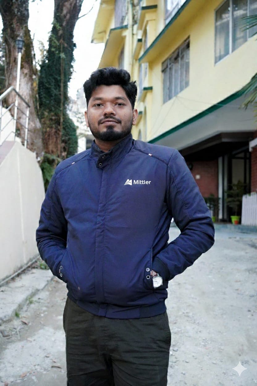 Sourav standing in a street